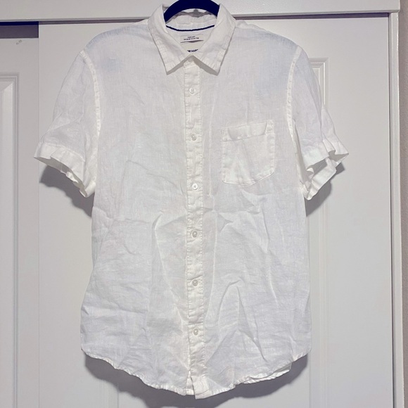 100% Linen Top White Top Men’s - Picture 1 of 5